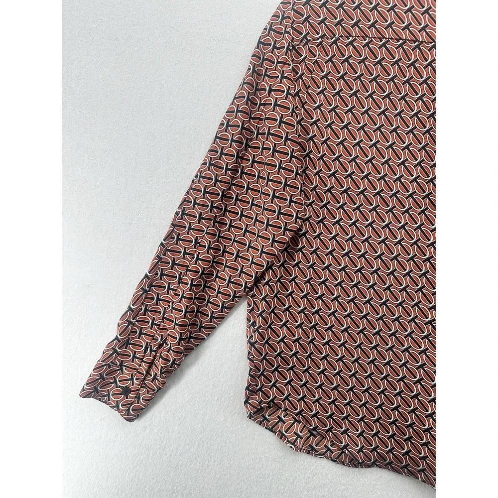 EXPRESS Brown Black Button Down Long Sleeve Shirt‎ Size XS Multicolor